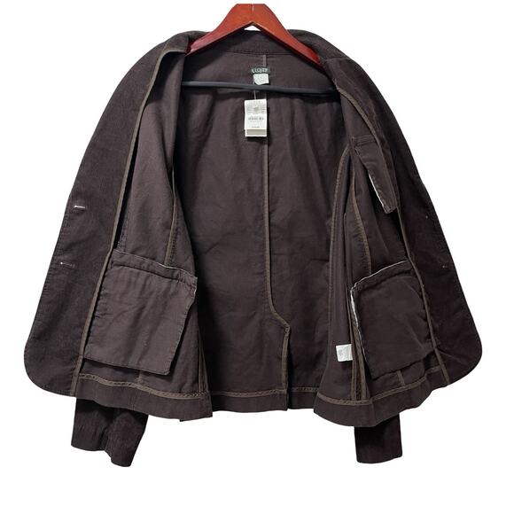 J Crew Womens Corduroy Single Breasted Cotton Blazer Size 14 Brown Dark Academia - Picture 4 of 7
